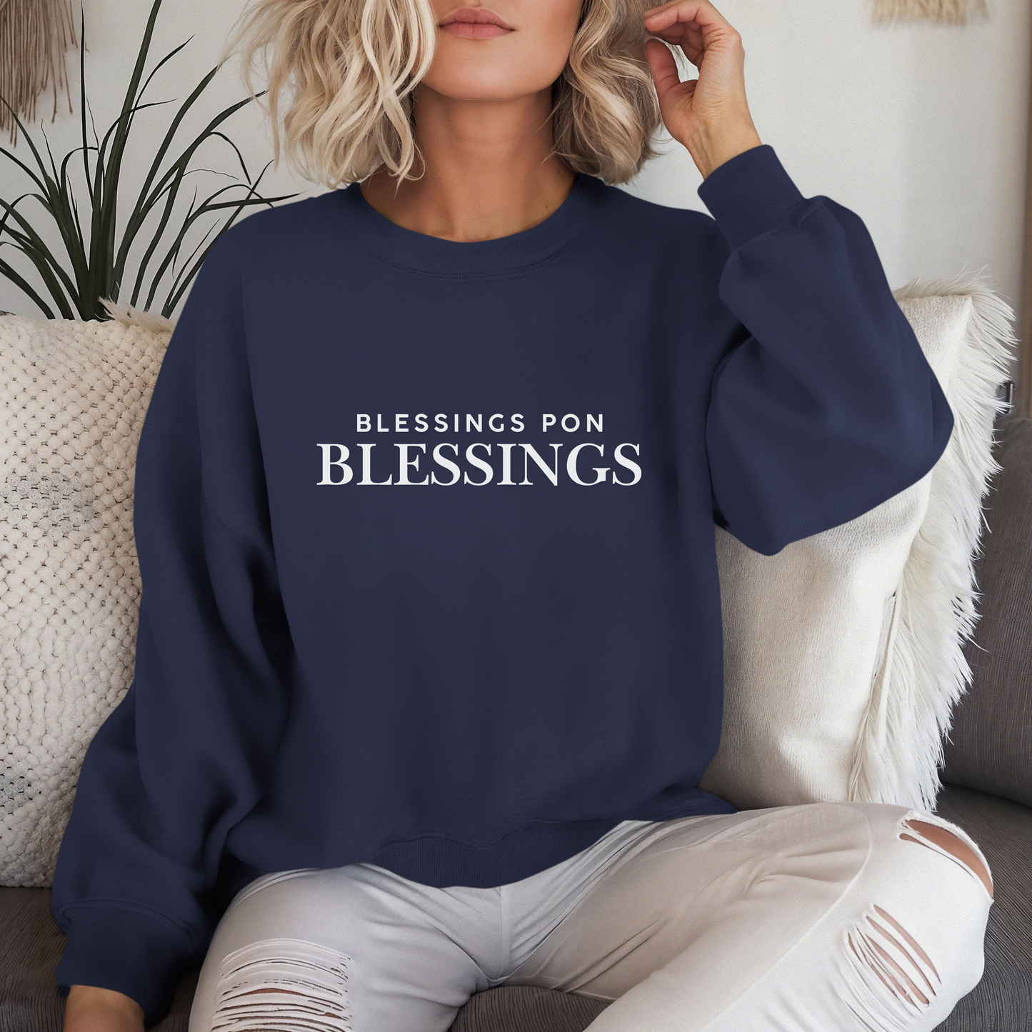 Blessings Pon Blessings – Jamaican Patois Unisex Sweatshirt | Yawd Threads