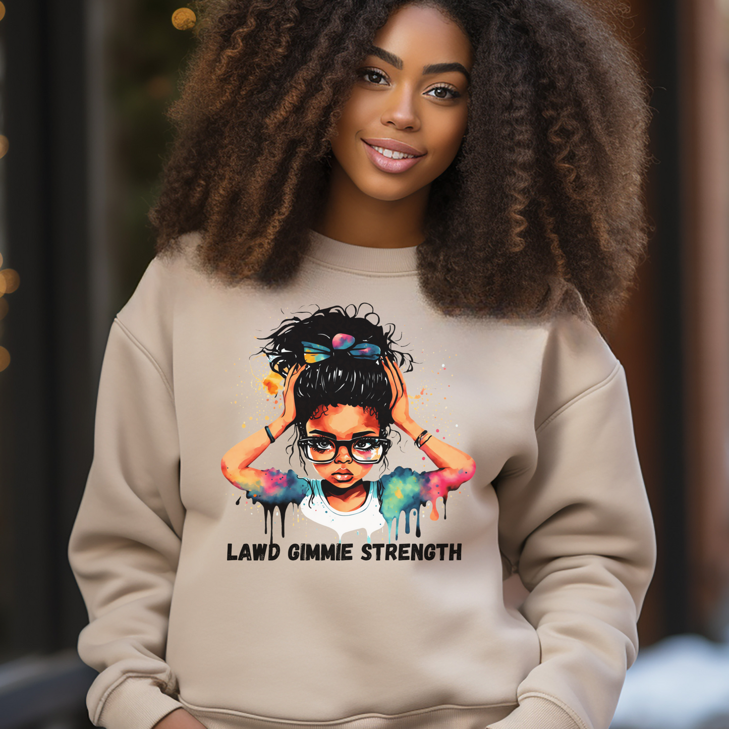 Lawd Gimme Strength Sweatshirt: Jamaican Patois Oversized Top