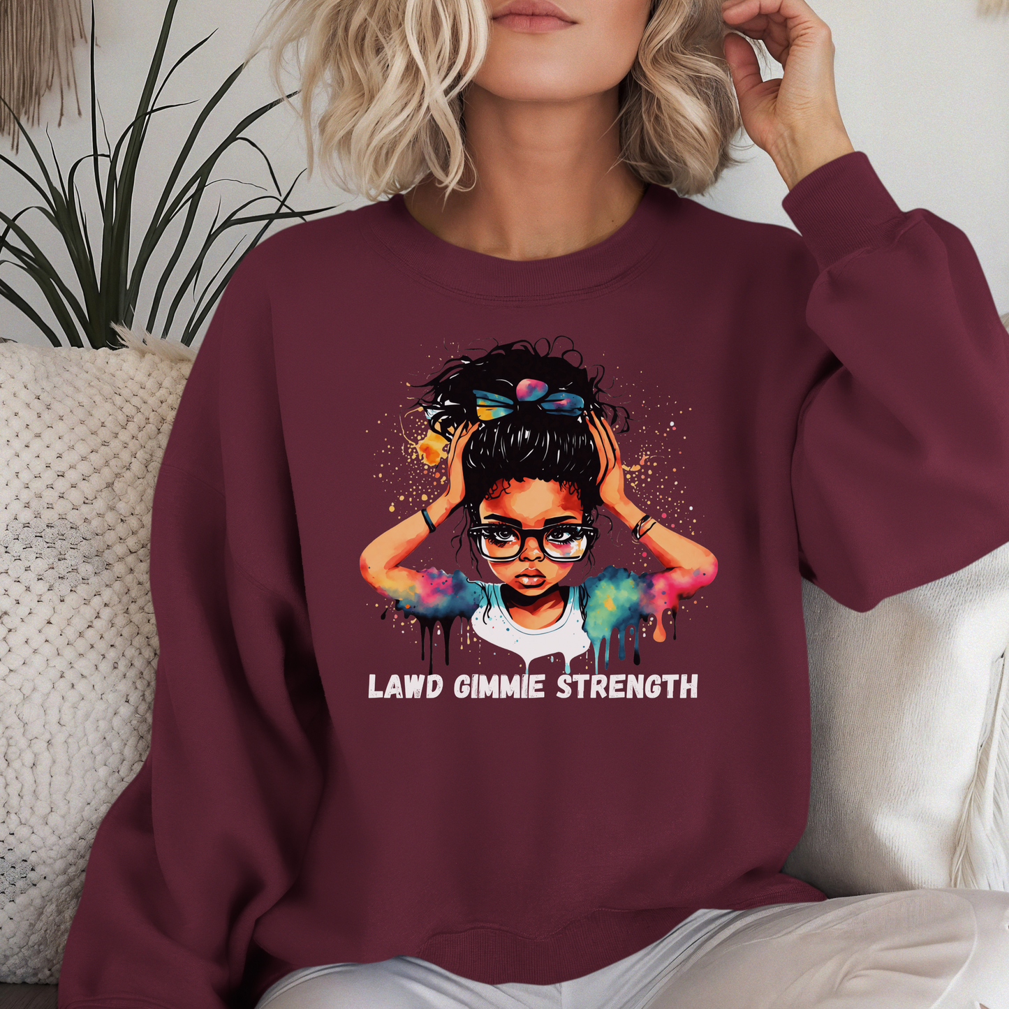 Lawd Gimme Strength Sweatshirt: Jamaican Patois Oversized Top