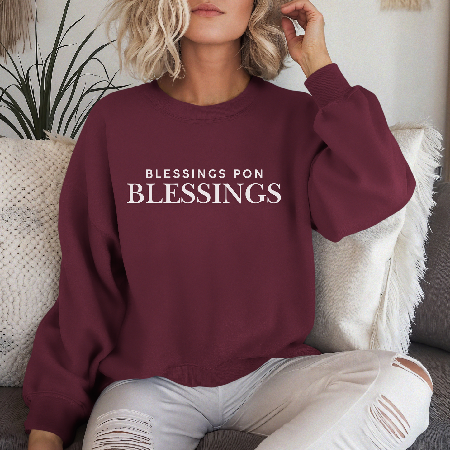 Blessings Pon Blessings – Jamaican Patois Unisex Sweatshirt | Yawd Threads