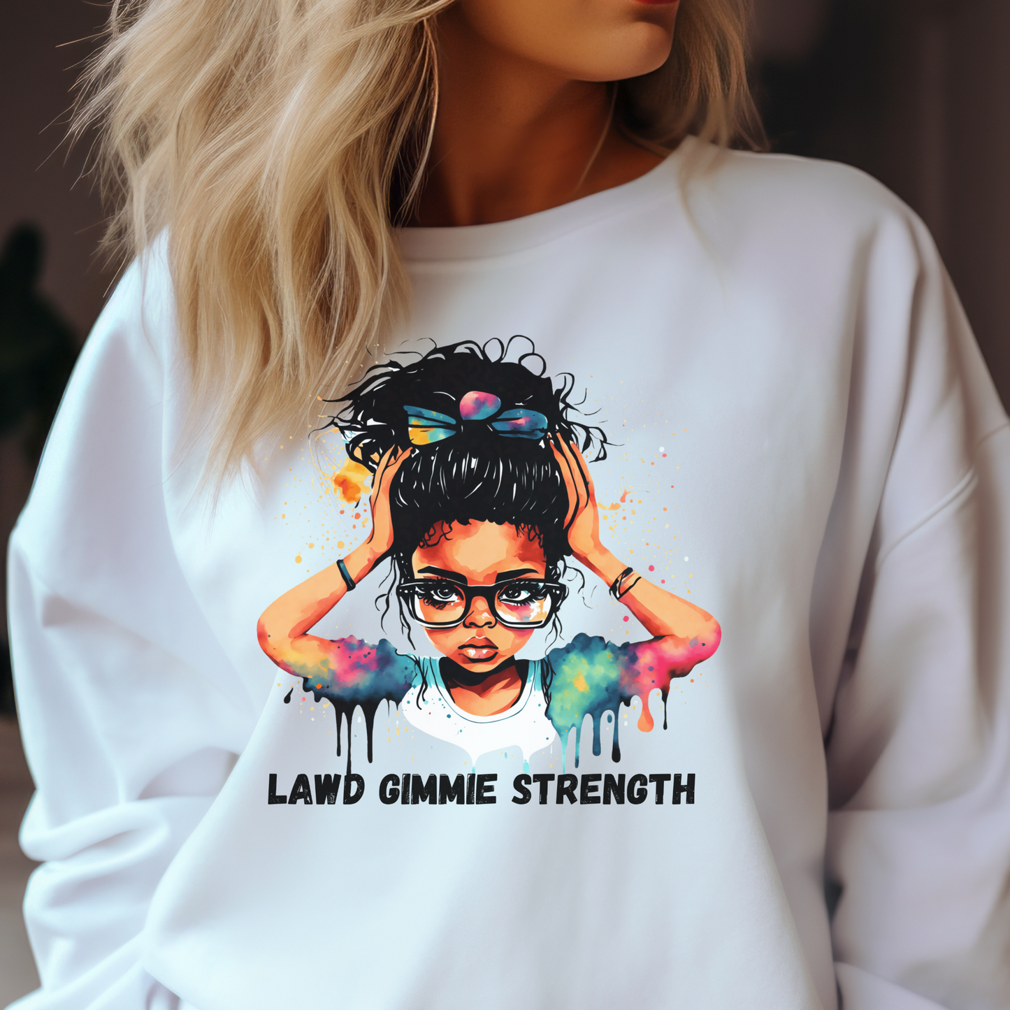 Lawd Gimme Strength Sweatshirt: Jamaican Patois Oversized Top