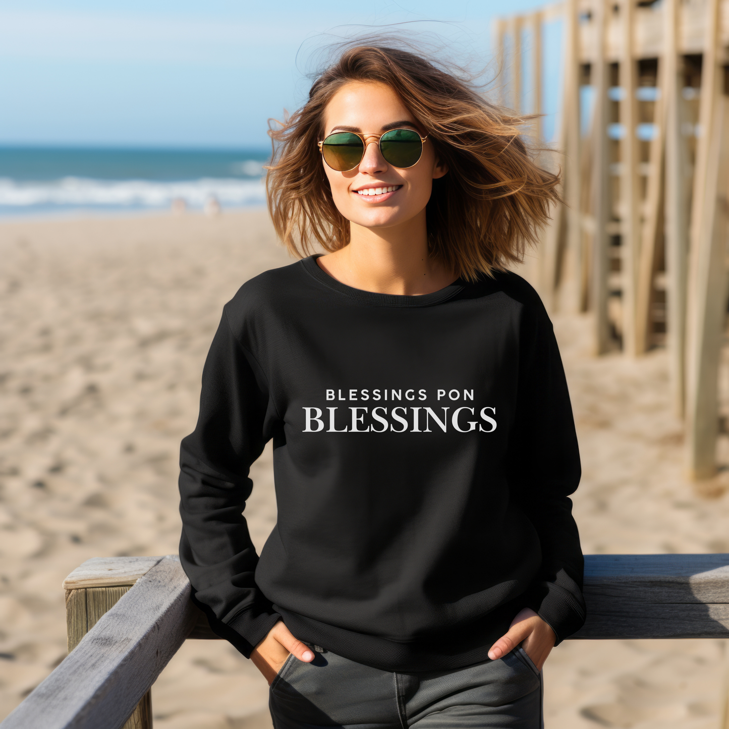 Blessings Pon Blessings – Jamaican Patois Unisex Sweatshirt | Yawd Threads